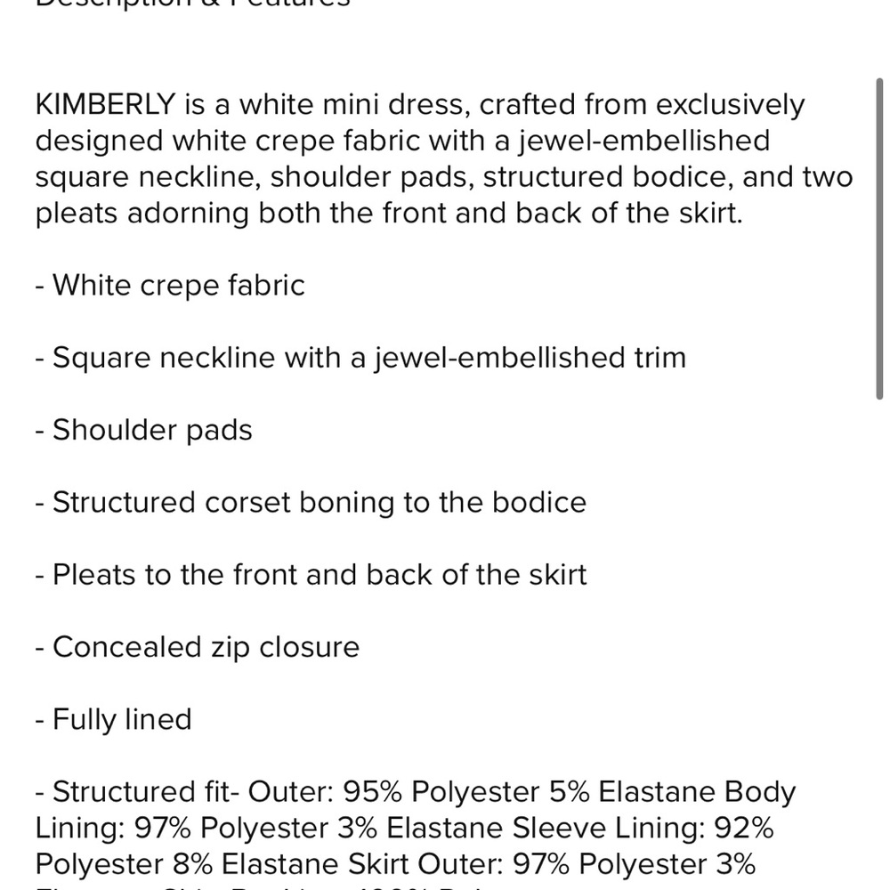 NADINE MERABI KIMBERLY White Dress with Silver Details - Picture 9 of 14